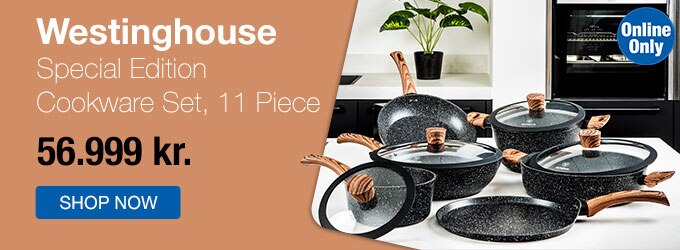 Westinghouse Special Edition Cookware Set, Wood Effect Soft Touch Handles, 11 Piece