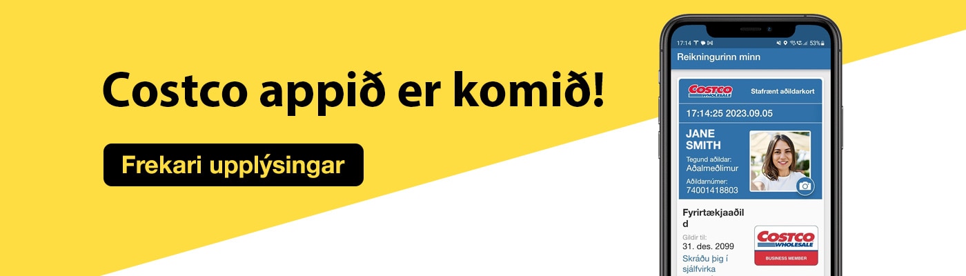 Costco appiõ er komio! Frekari upplysingar