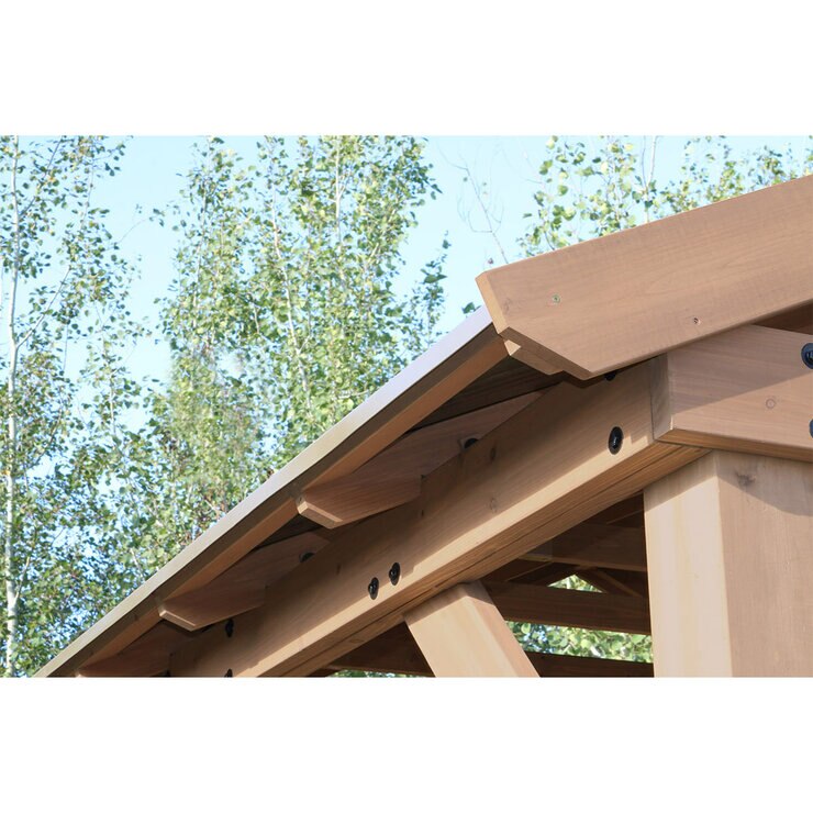 Yardistry 14ft x 12ft (4.3 x 3.7m) Wooden Pavilion with Aluminium Roof