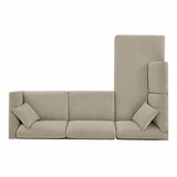 Thomasville Walsen Grey Fabric Corner Sofa with Storage Ottoman, Left Hand Facing