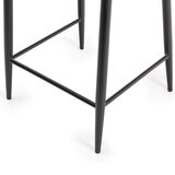 Finch Grey Faux Leather Diamond Stitch Bar Stool, 2 Pack