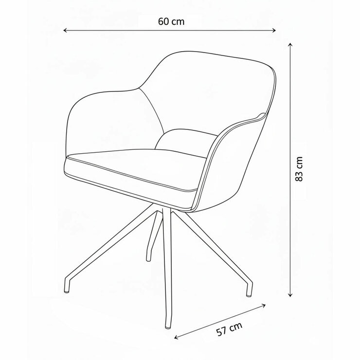 AKANTE Chicago Grey Swivel Dining Chair, 2 Pack