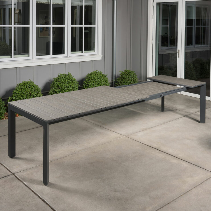 SunVilla Dark Forest 9 Piece Extending Sling Dining Patio Set + Cover