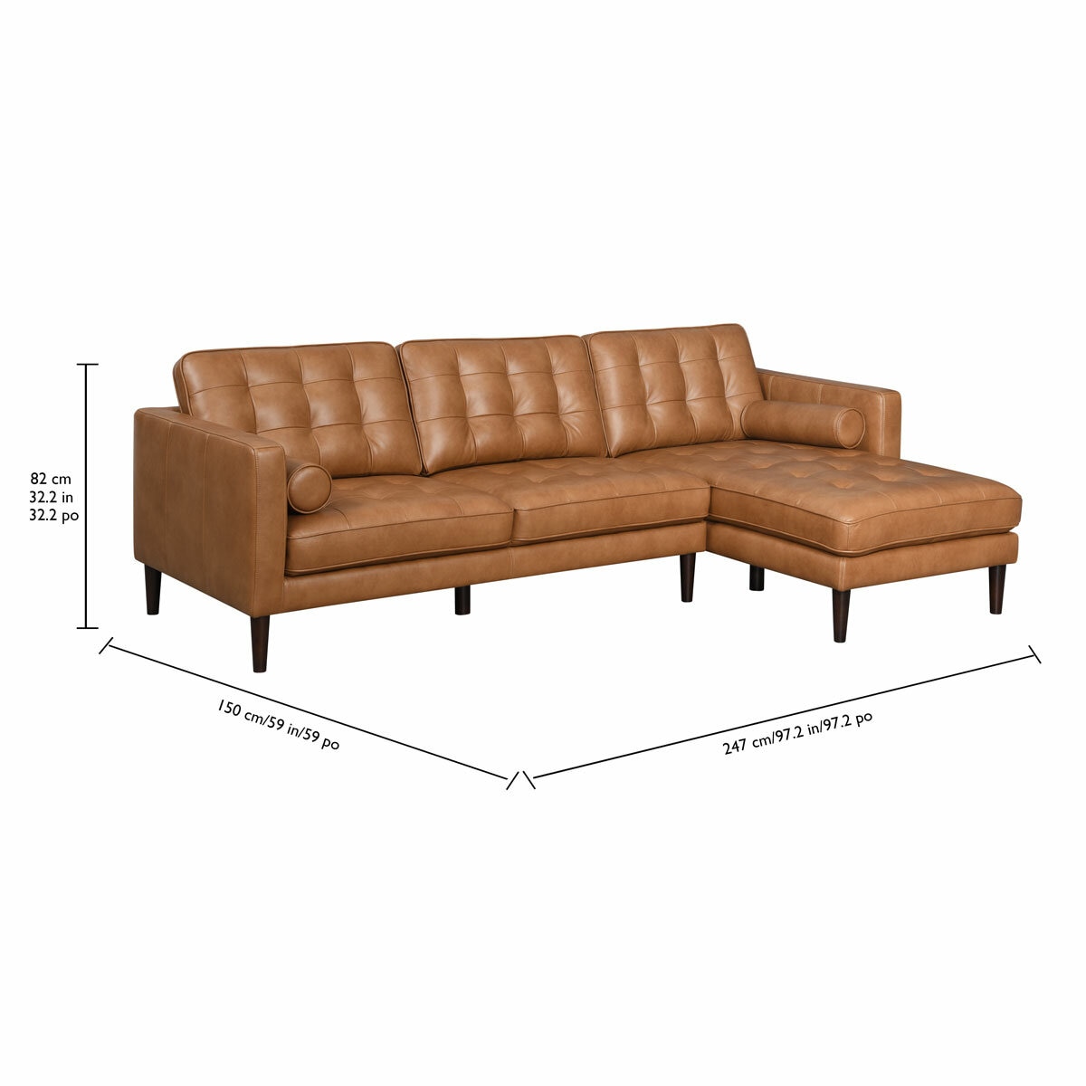 Simon Li Harstine Brown Leather Corner Sofa