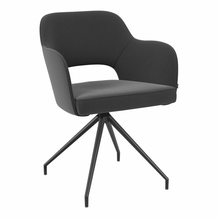 AKANTE Chicago Charcoal Swivel Dining Chair, 2 Pack