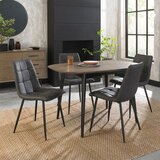 Marlow Grey Faux Leather Tapered Back Dining Chair, 2 Pack
