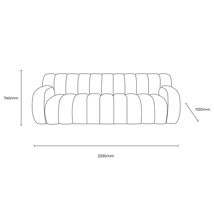 Gallery Coste Blue Fabric 3 Seater Sofa
