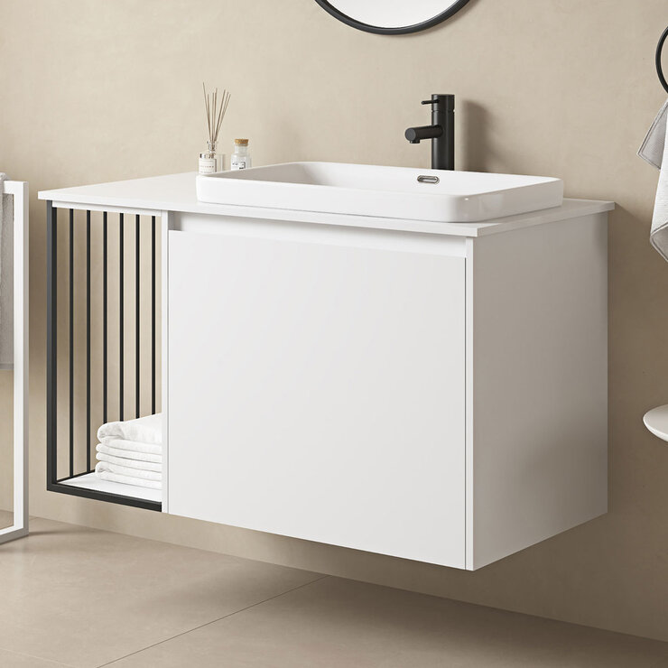 Ove Judy 1000mm Wide Wall Mounted Vanity in Matte White