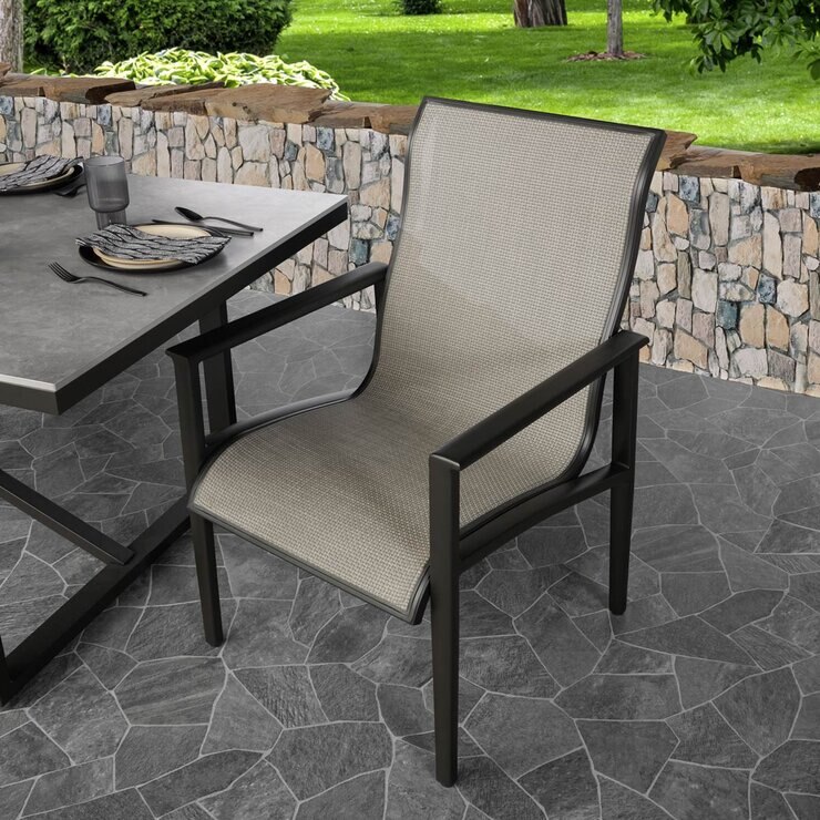 Agio Delray 7 Piece Sling Dining Set with Sintered Stone Table Top + Cover