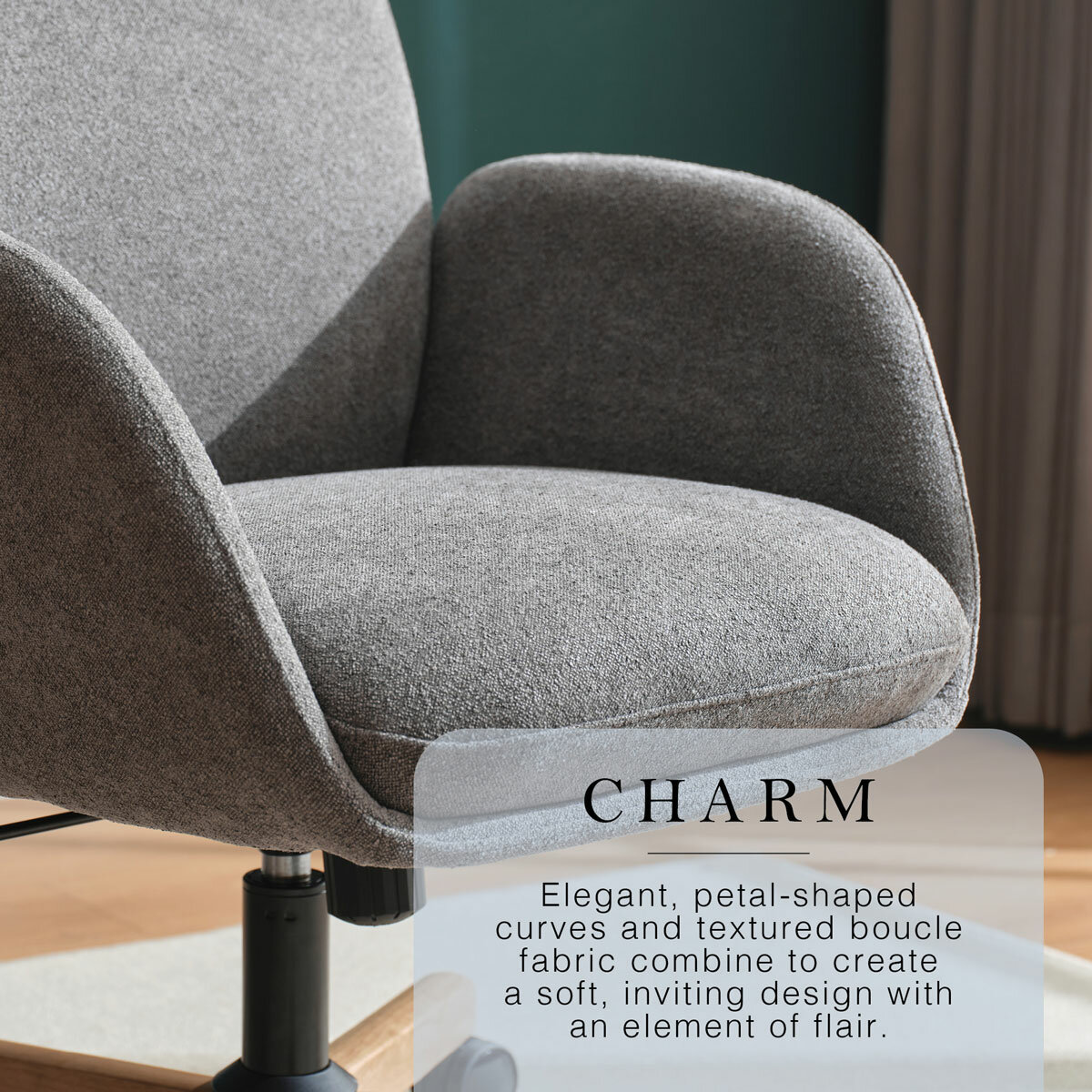 Henredon Murphy Fabric Office Chair, Grey