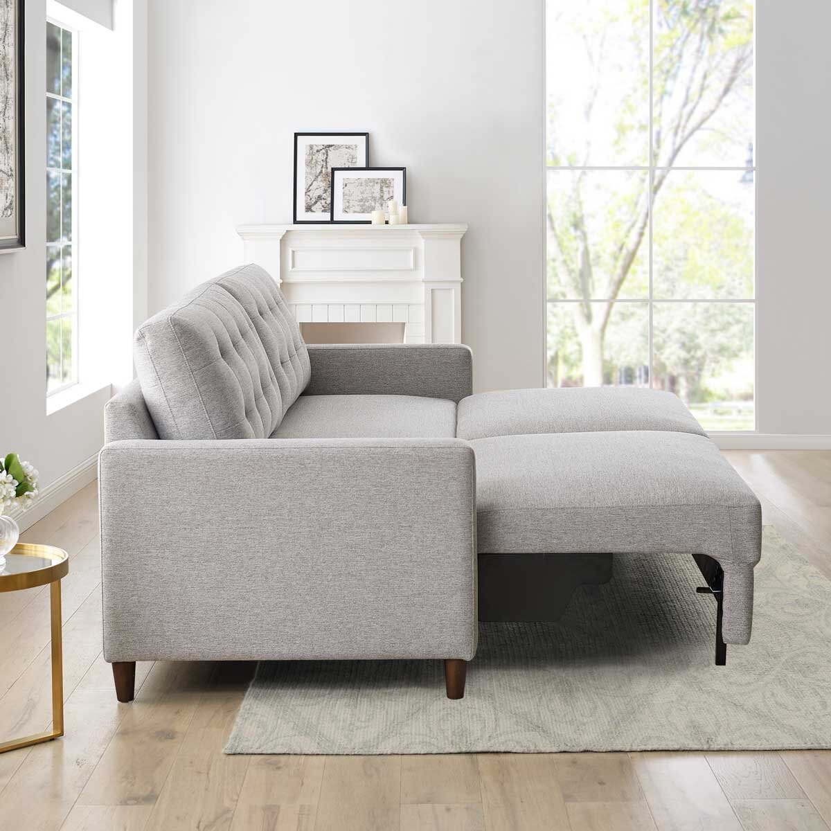 Lillian August Ella Grey Fabric Convertible Sofa Bed