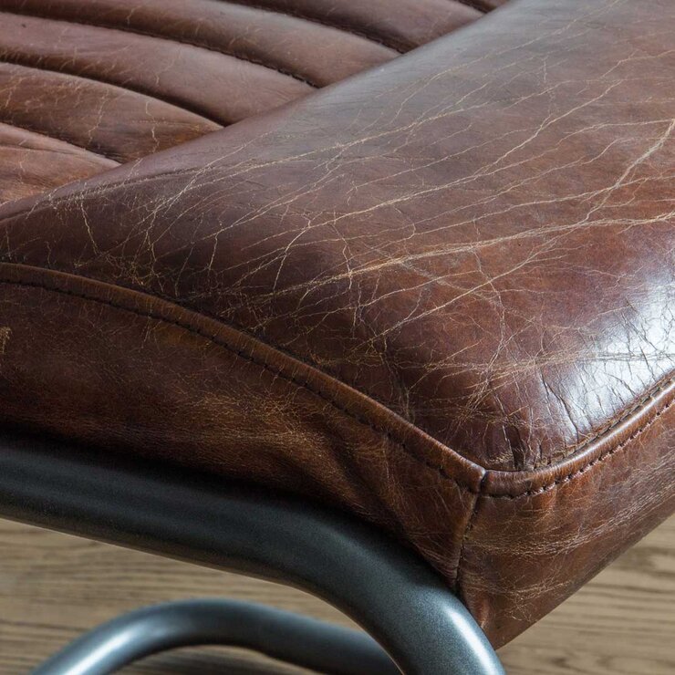 Gallery Capri Brown Leather Cantilever Dining Chair