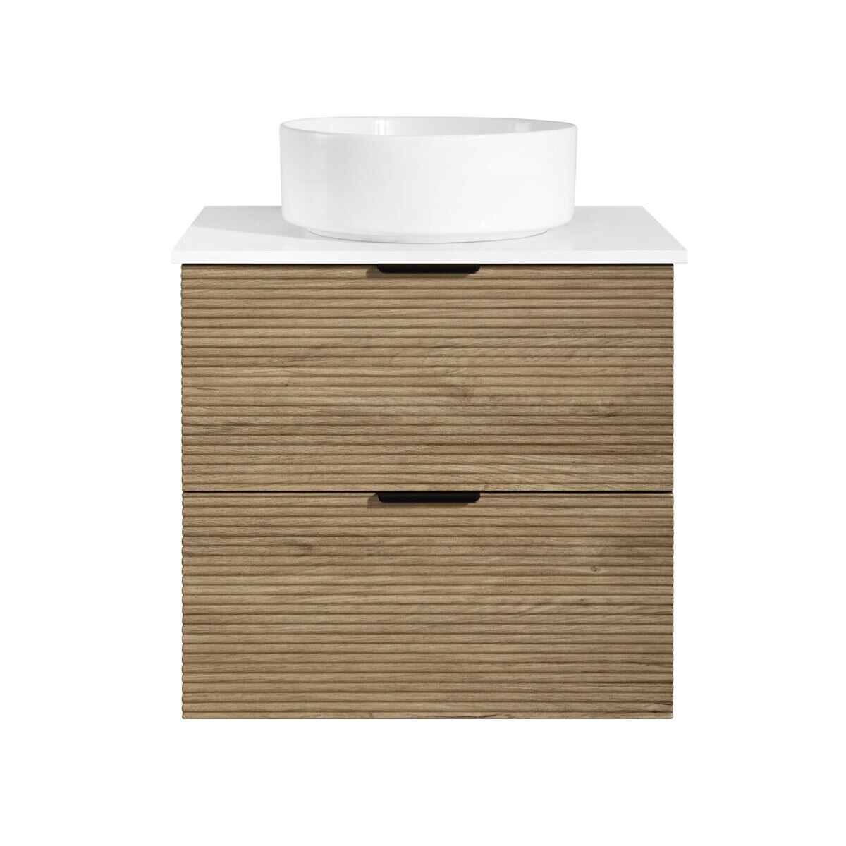 Ove Archie 600mm Wide Wall Mounted Vanity with 2 Drawers in Natural Oak