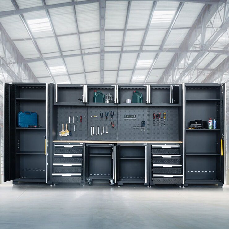 Hilka Garage Pro+ 24 Gauge Steel 11 Piece Cabinet Set