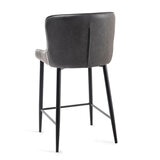 Finch Grey Faux Leather Diamond Stitch Bar Stool, 2 Pack