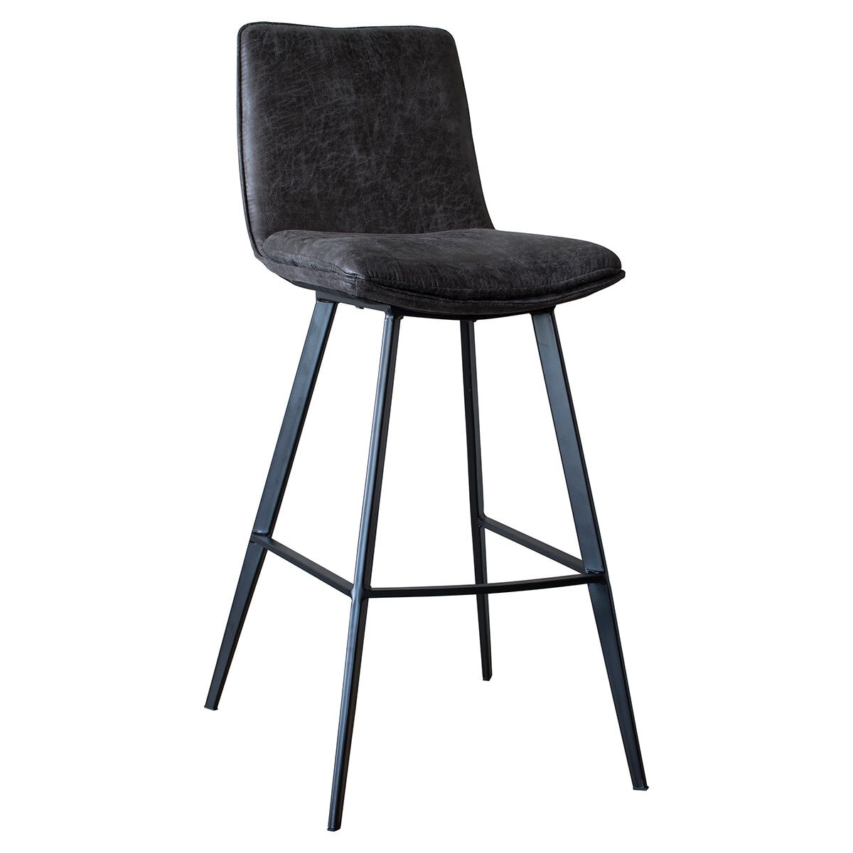 Gallery Henley Grey Faux Leather Bar Stool, 2 Pack