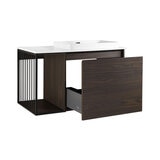 Ove Judy 1000mm Wide Wall Mounted Vanity in Dark Brown