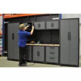 Hilka Professional 24 Gauge Steel 9 Piece Modular Cabinet Set