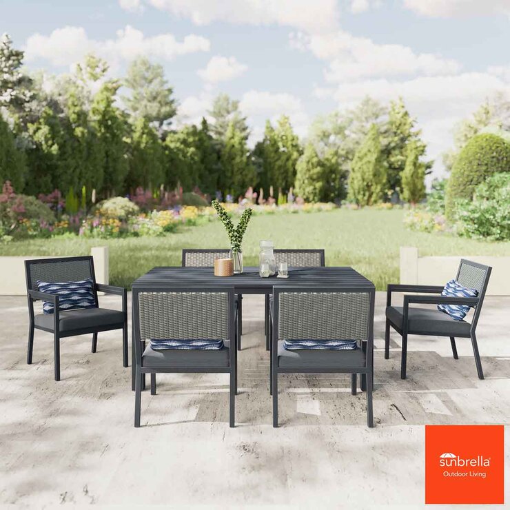 ATLeisure Maribela 7 Piece Cushioned Dining Set + Cover ATLeisure Maribela 7 Piece Cushioned Dining Set + Cover