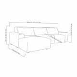 Zyllah Beige Fabric Corner Sofa with Chaise