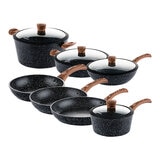 Westinghouse Special Edition Cookware Set, Wood Effect Soft Touch Handles, 11 Piece