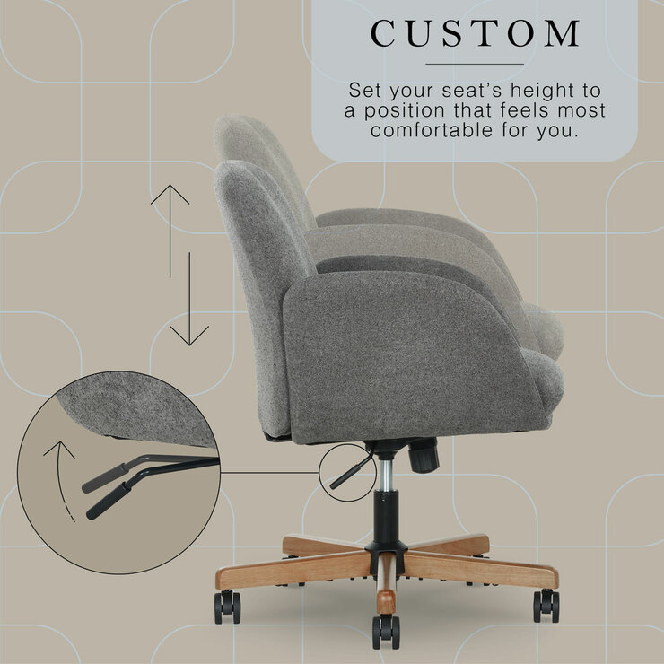 Henredon Murphy Fabric Office Chair, Grey