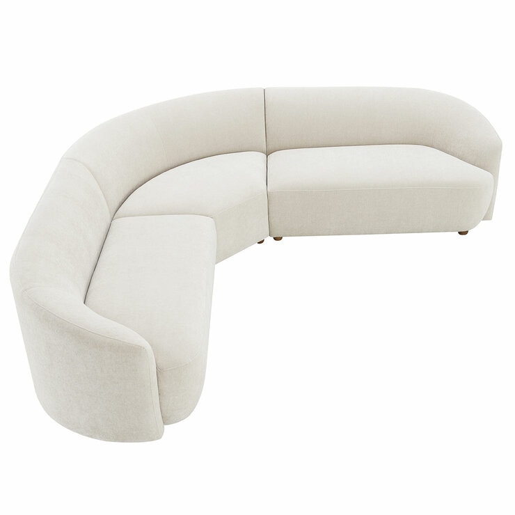Dolen Beige Fabric 3 Piece Corner Sofa
