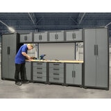 Hilka Professional 24 Gauge Steel 11 Piece Modular Cabinet Set