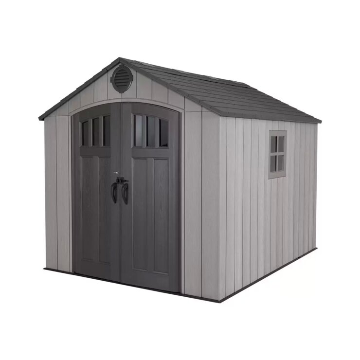 Lifetime 8ft x 10ft (2.4 x 3m) Wood Look Storage Shed - Model 60295U Lifetime 8ft x 10ft (2.4 x 3m) Wood Look Storage Shed - Model 60295U