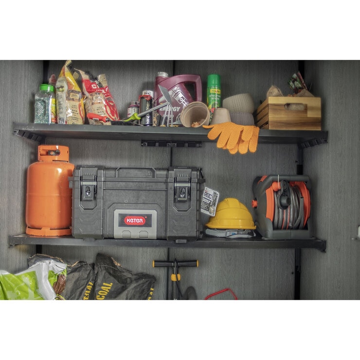 Keter Cortina Alto 4ft 6" x 2ft 4" (1.4 x 0.7m) 1,415 Litre Vertical Storage Shed with Shelves Keter Cortina Alto 4ft 6" x 2ft 4" (1.4 x 0.7m) 1,415 Litre Vertical Storage Shed with Shelves