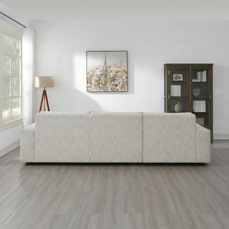 Zyllah Beige Fabric Corner Sofa with Chaise