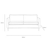 Gallery Gateford Cream Fabric 3 Seater Sofa
