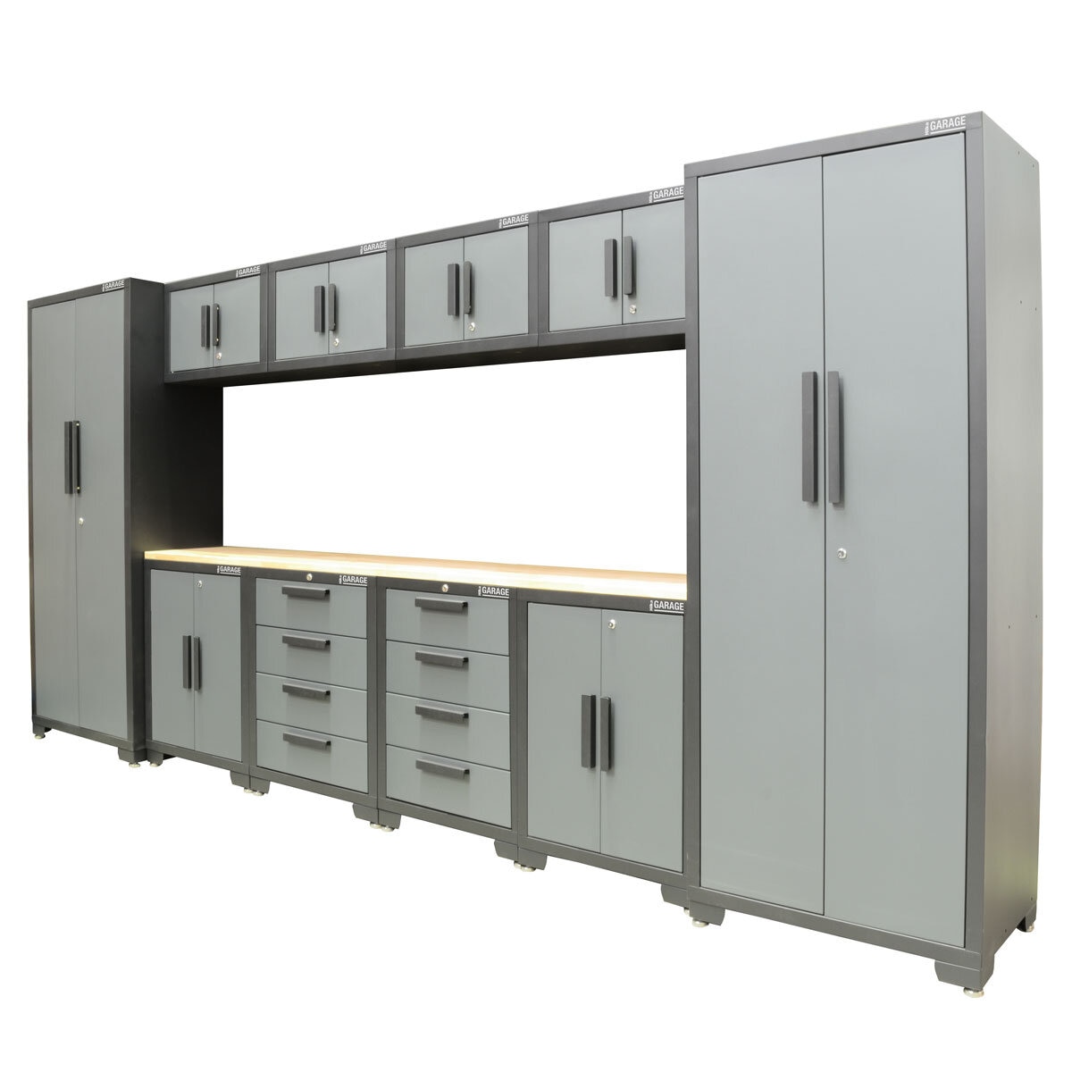 Hilka Professional 24 Gauge Steel 11 Piece Modular Cabinet Set