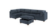 Thomasville Tisdale Blue 6 Piece Modular Fabric Sofa