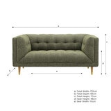 Isla Green Fabric Large 2 Seater Sofa