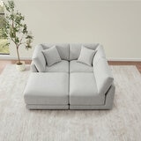 Aiden & Ivy Dayna Grey Fabric 4 Piece Modular Sofa