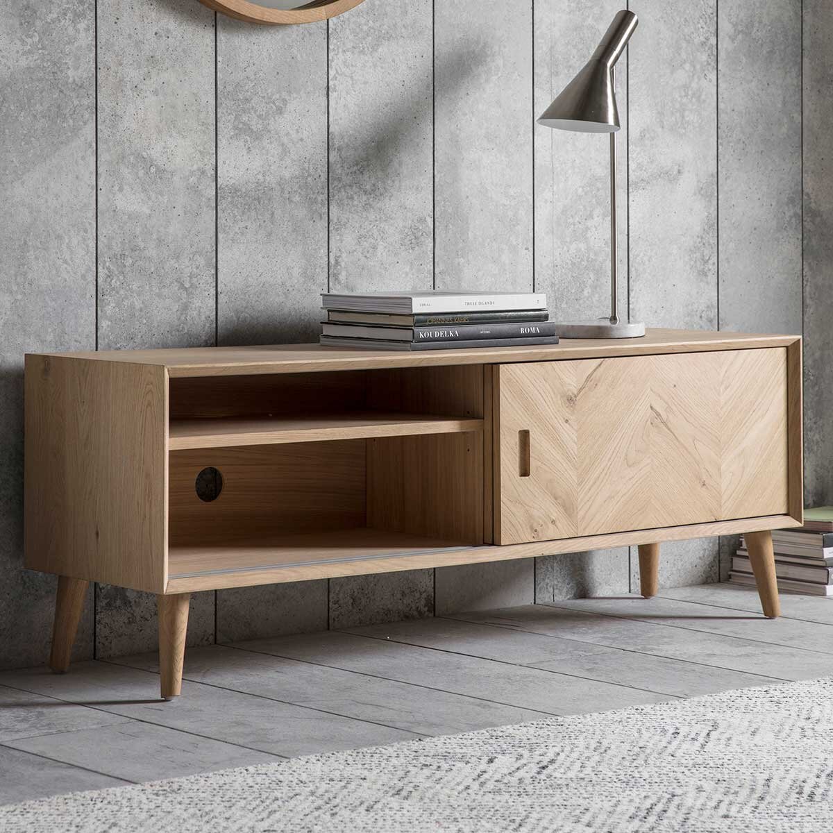 Gallery Milano Oak Entertainment Unit for TV's up to 55"