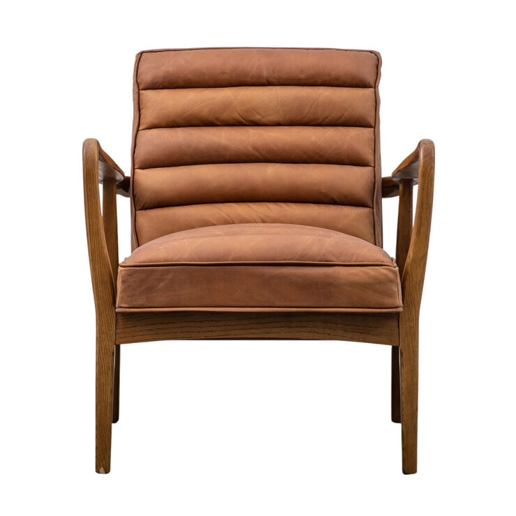 Gallery Datsun Brown Leather Armchair