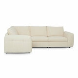 Harper Cream 5 Piece Modular Fabric Sofa with Ottoman