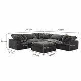 Aiden & Ivy Sereen Dark Grey Fabric 6 Piece Modular Sofa