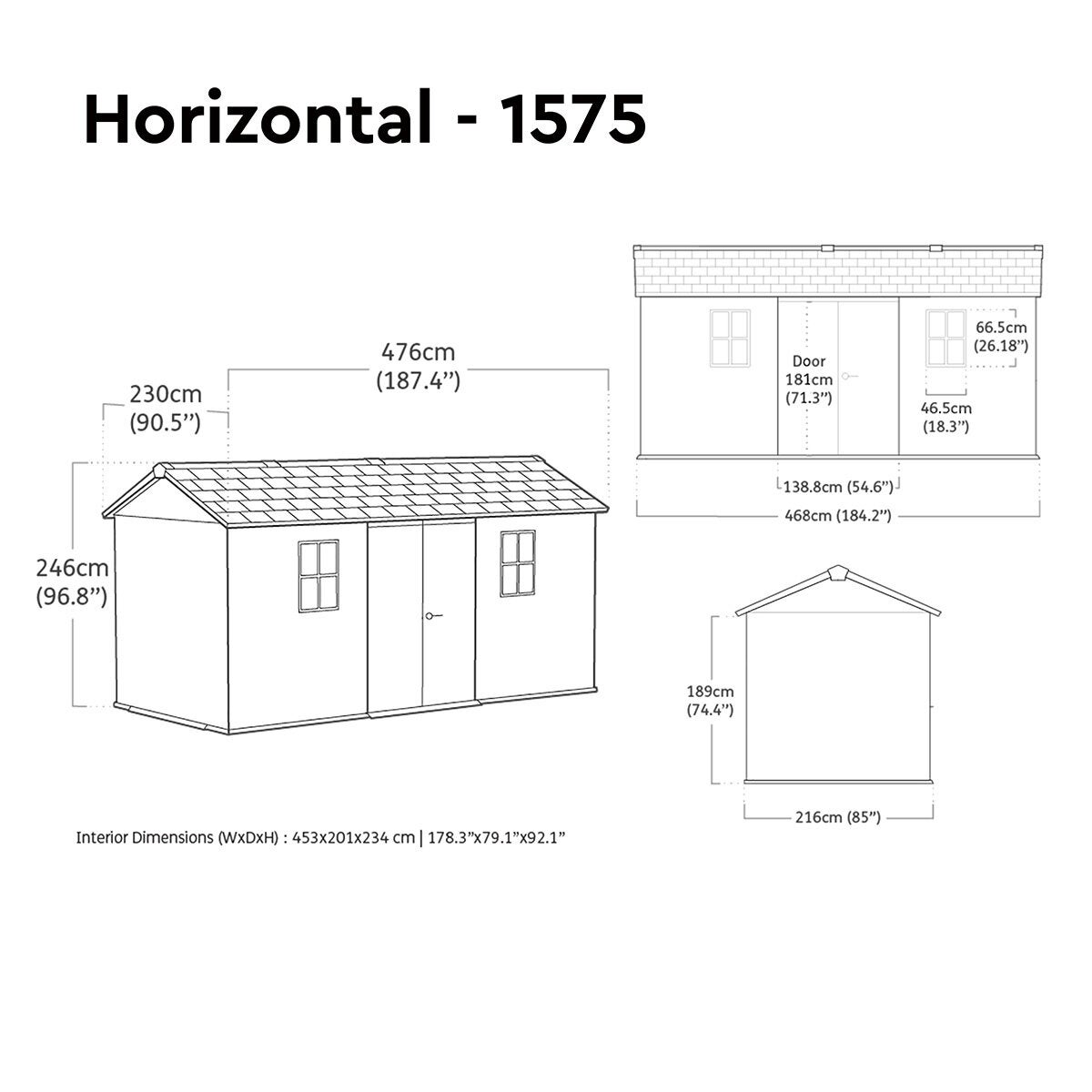 Keter Rosewood 15ft 6" x 7ft 6" (4.7 x 2.3m) Storage Shed with Side Entry