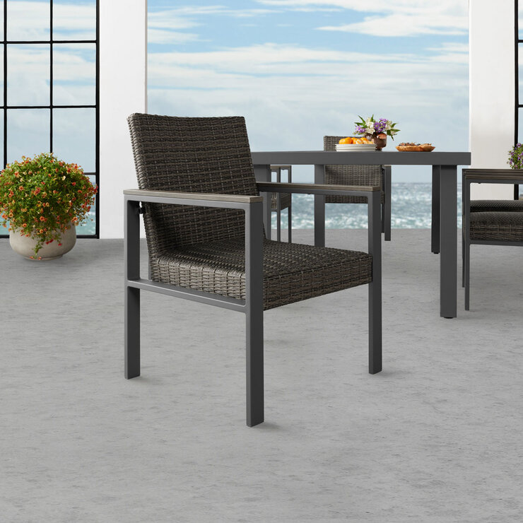 Agio Maricopa 7 Piece Woven Dining Set with Padded Seats + Cover Agio Maricopa 7 Piece Woven Dining Set with Padded Seats + Cover