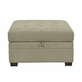 Thomasville Tisdale Beige Fabric Storage Ottoman