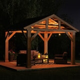 Yardistry 14ft x 12ft (4.3 x 3.7m) Wooden Pavilion with Aluminium Roof