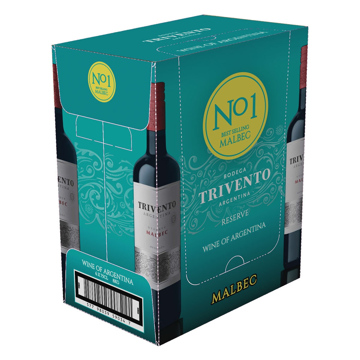 Trivento Reserve Malbec, 6 x 75cl