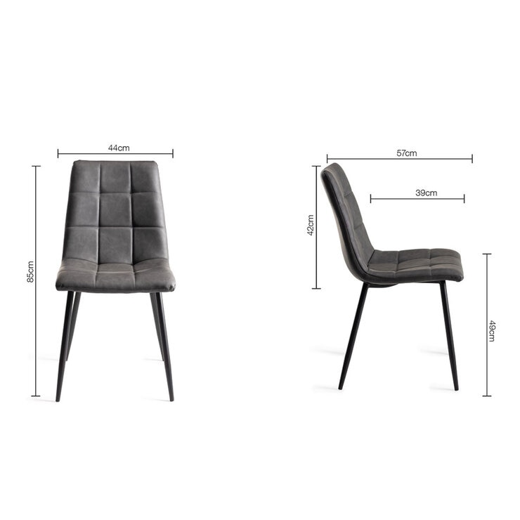 Marlow Grey Faux Leather Tapered Back Dining Chair, 2 Pack Marlow Grey Faux Leather Tapered Back Dining Chair, 2 Pack