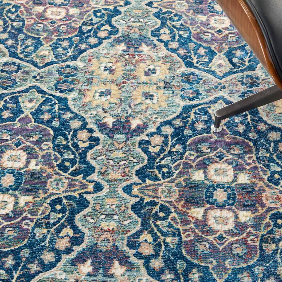 Ankara Global Collection Blue Patterned Rug, 160 x 229 cm