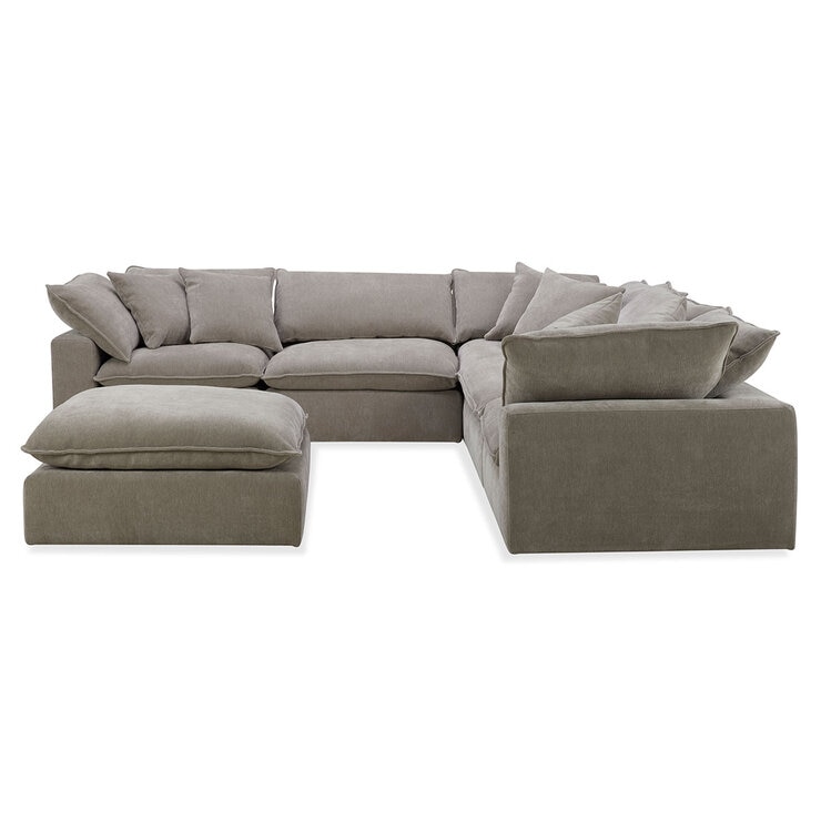 Aiden & Ivy Sereen Beige Fabric 6 Piece Modular Sofa Aiden & Ivy Sereen Beige Fabric 6 Piece Modular Sofa