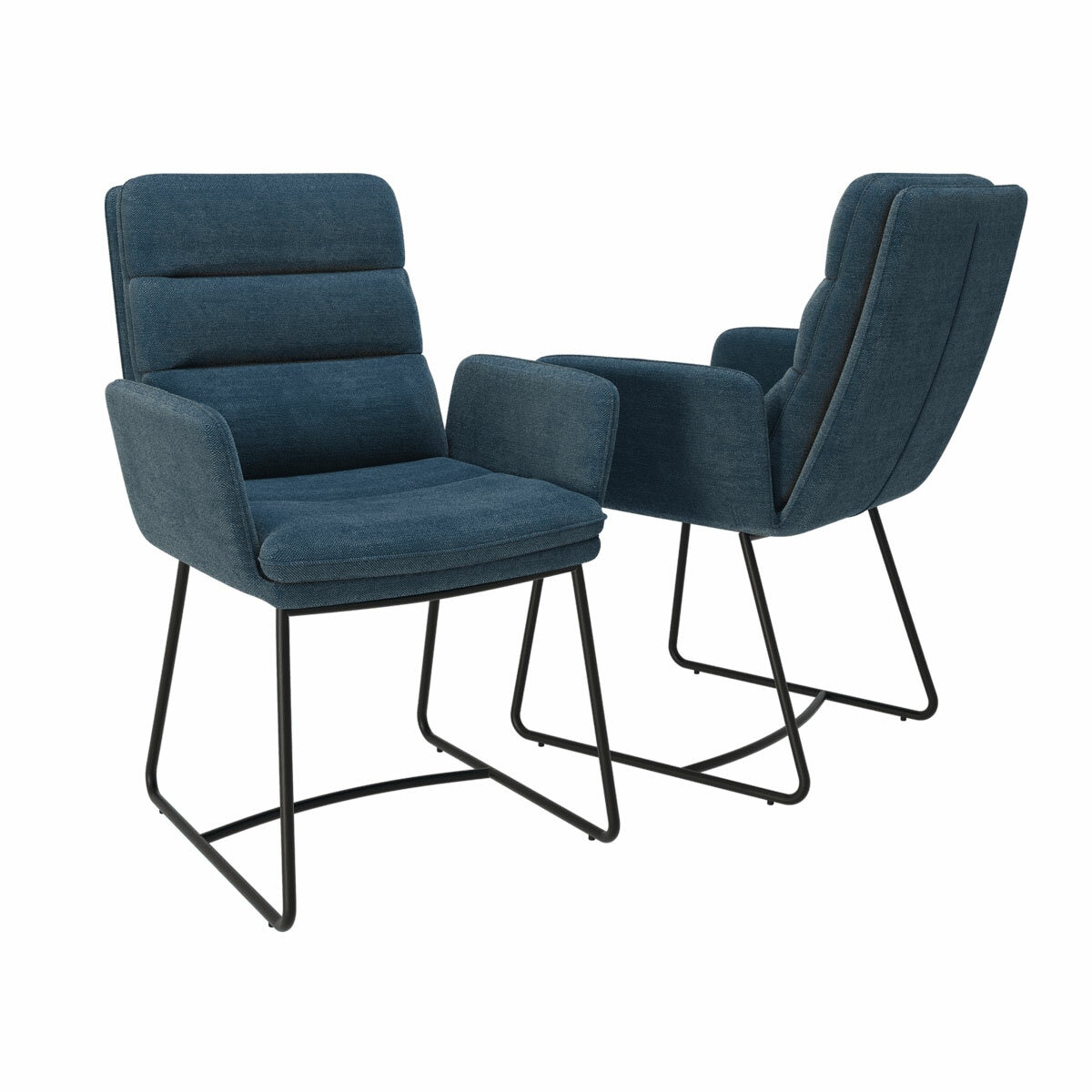 AKANTE Copenhague Blue Fabric Dining Chair, 2 Pack