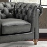 Allington Grey Leather Chesterfield Armchair